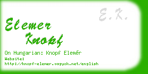 elemer knopf business card